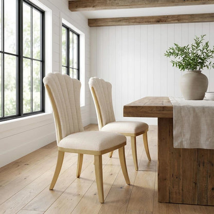 Fantosini Dining Side Chair, Set of 2 - Natural/Gold