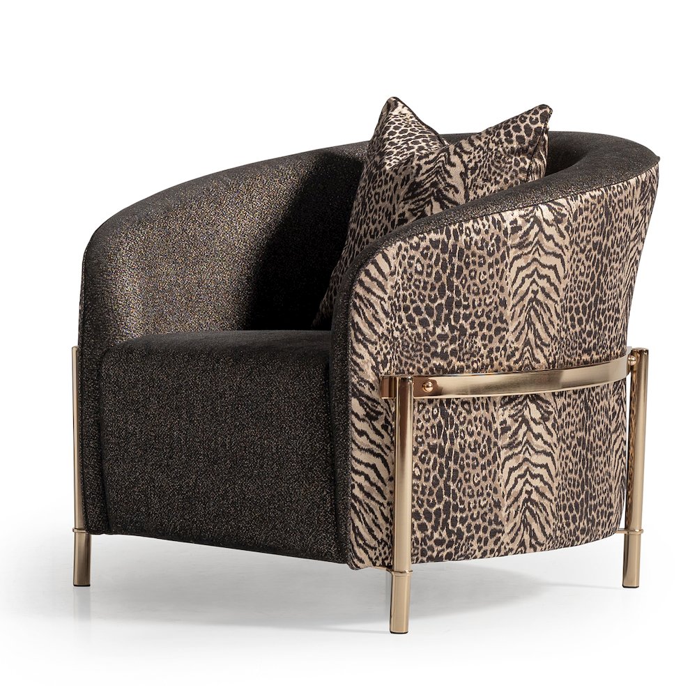 Lisbon Accent Chair - Onyx/Gold