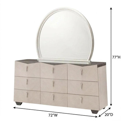 Fantosini Dresser with Mirror - Silver Mist
