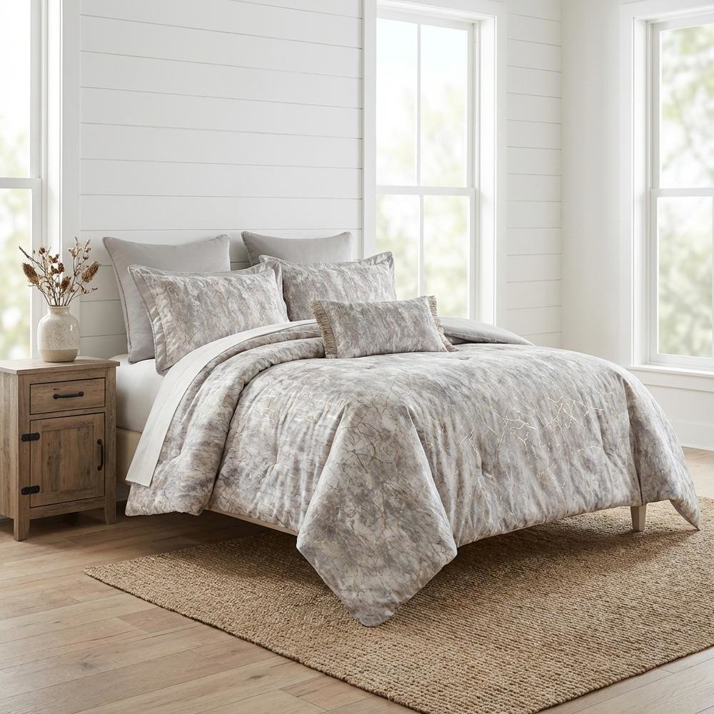 Odessa 6-Piece Queen Comforter Set - Mist