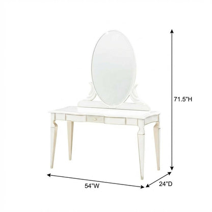 La Marisia Vanity with Mirror - Creamy Pearl