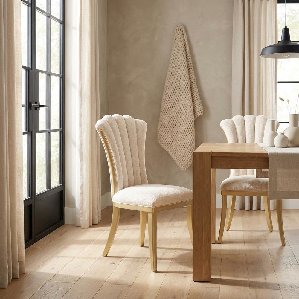 Fantosini Dining Side Chair, Set of 2 - Natural/Gold