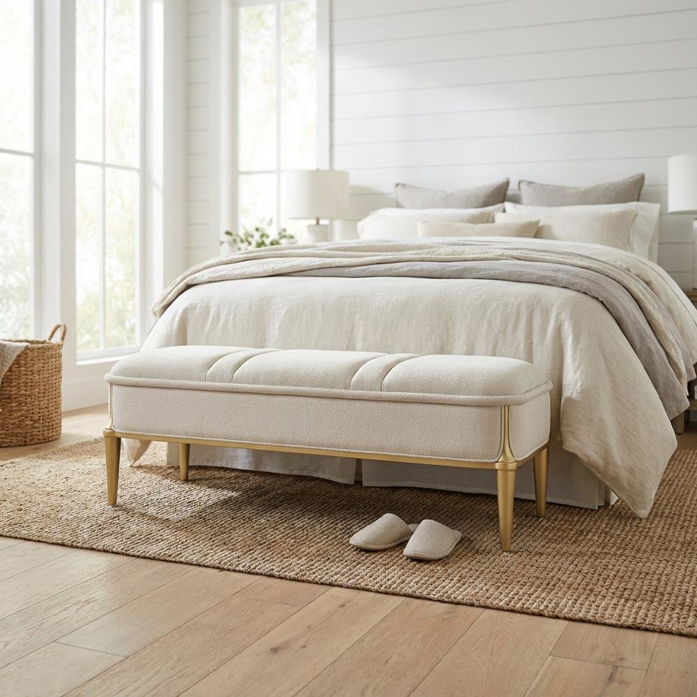 Scotts Square Accent Bench - Light Champagne