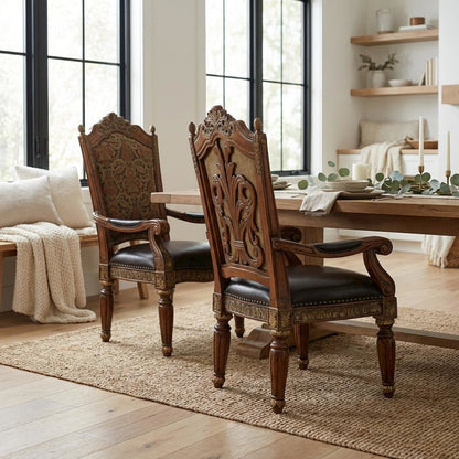 Villa Valencia Dining Arm Chair - Classic Chestnut Set of 2