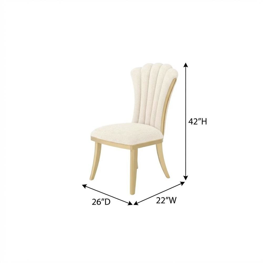 Fantosini Dining Side Chair, Set of 2 - Natural/Gold