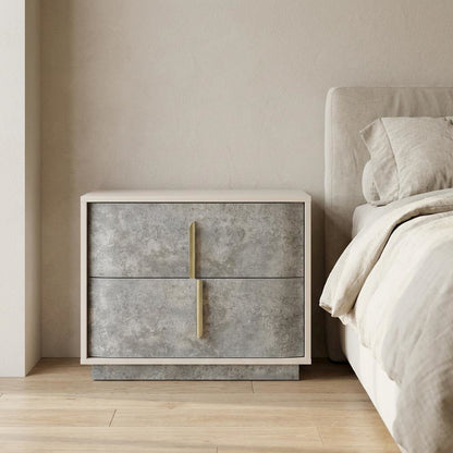 Pavira 2-Drawer Nightstand - Stone
