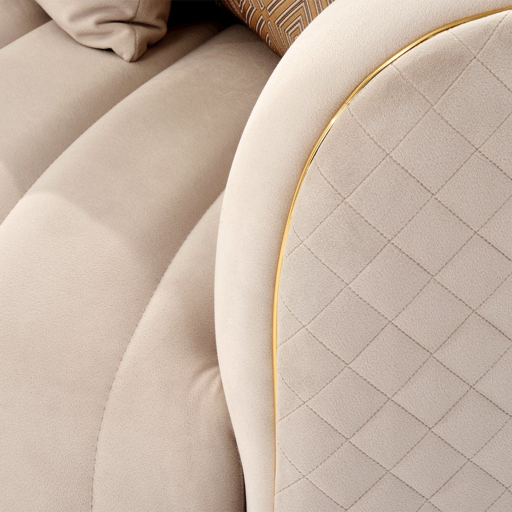 Ariana Loveseat - Beige/Gold