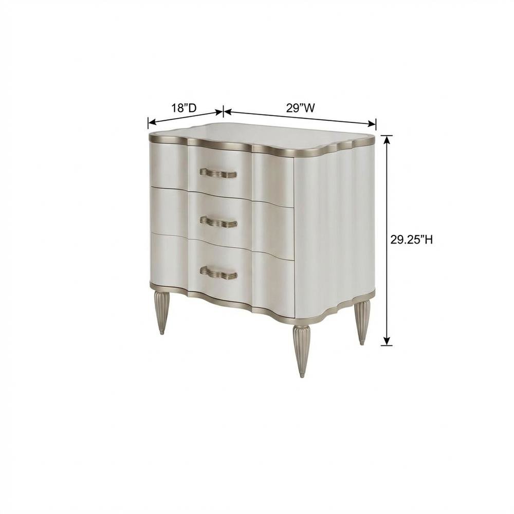 London Place Nightstand - Creamy Pearl
