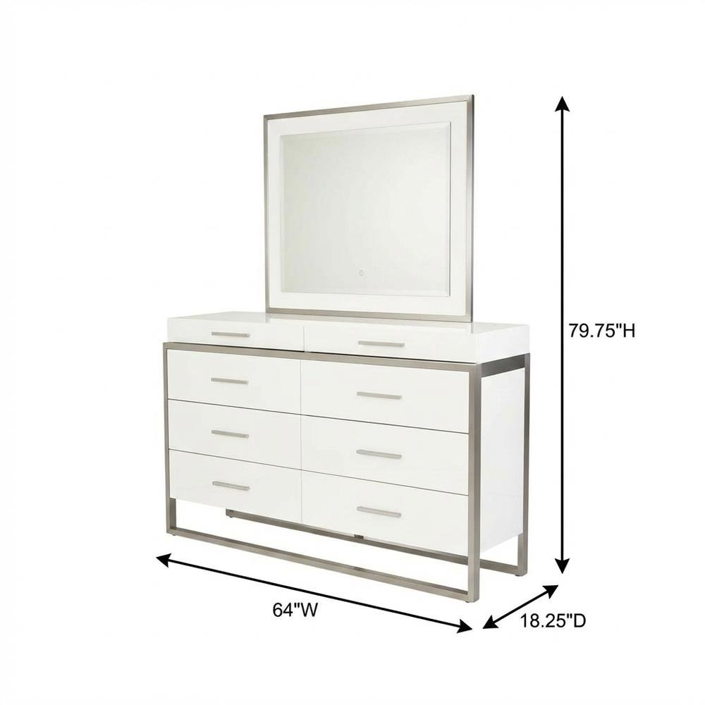 Marquee Dresser with Mirror - Cloud White