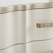 Creamy Pearl Nightstand with Marble Top and Poplar Wood Finish