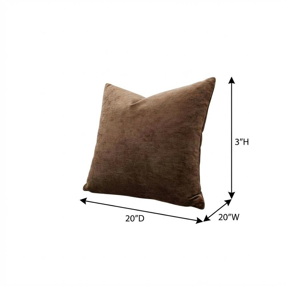 The Smith 20" Square Chenille Pillow, Set of 2 - Chocolate