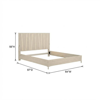 Lotus Bay Queen Panel Bed with LED Lights - Sand