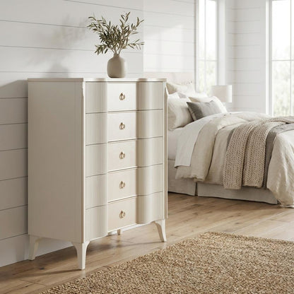 La Marisia 5-Drawer Chest - Creamy Pearl