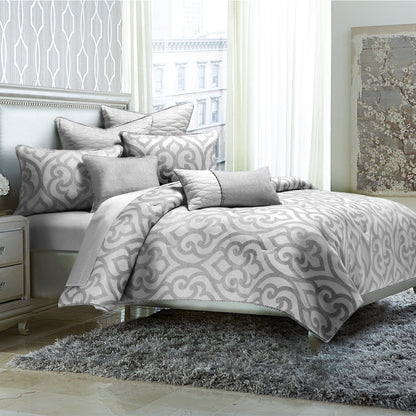 Canterbury 8-Piece King Comforter Set - Silver
