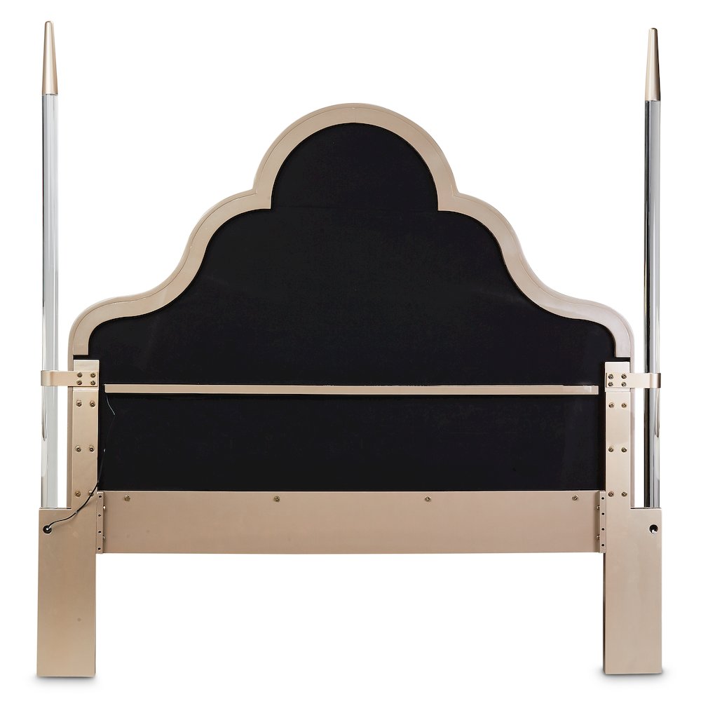 Malibu Crest Eastern King Scalloped Poster Bed - Chardonnay