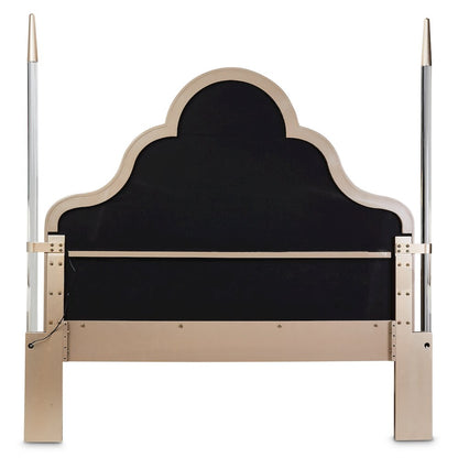 Malibu Crest Eastern King Scalloped Poster Bed - Chardonnay