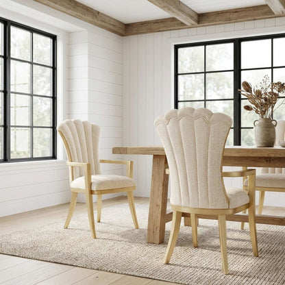 Fantosini Dining Arm Chair, Set of 2 - Natural/Gold
