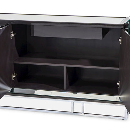 Carmela Console Table - Glossy Charcoal Sand