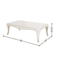 White and Wood Coffee Table – Rectangular Table for Living Room Décor