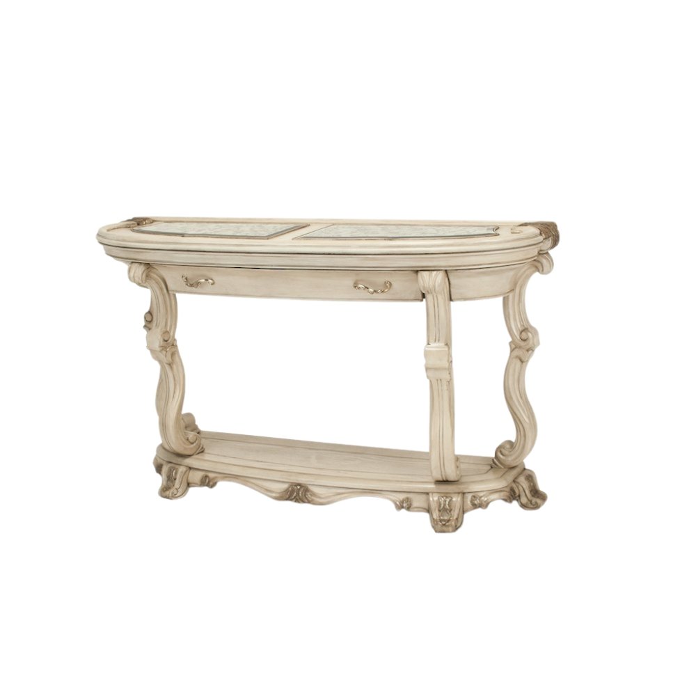 French Country Furniture – Beige Console Table for Entryway or Wall Use