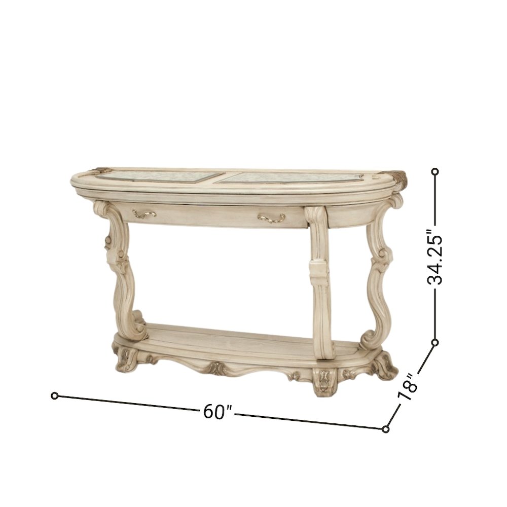 French Country Furniture – Beige Console Table for Entryway or Wall Use