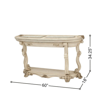 French Country Furniture – Beige Console Table for Entryway or Wall Use