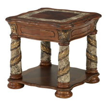 Classic Chestnut Finish Square End Table for Living Room – Solid Wood Design