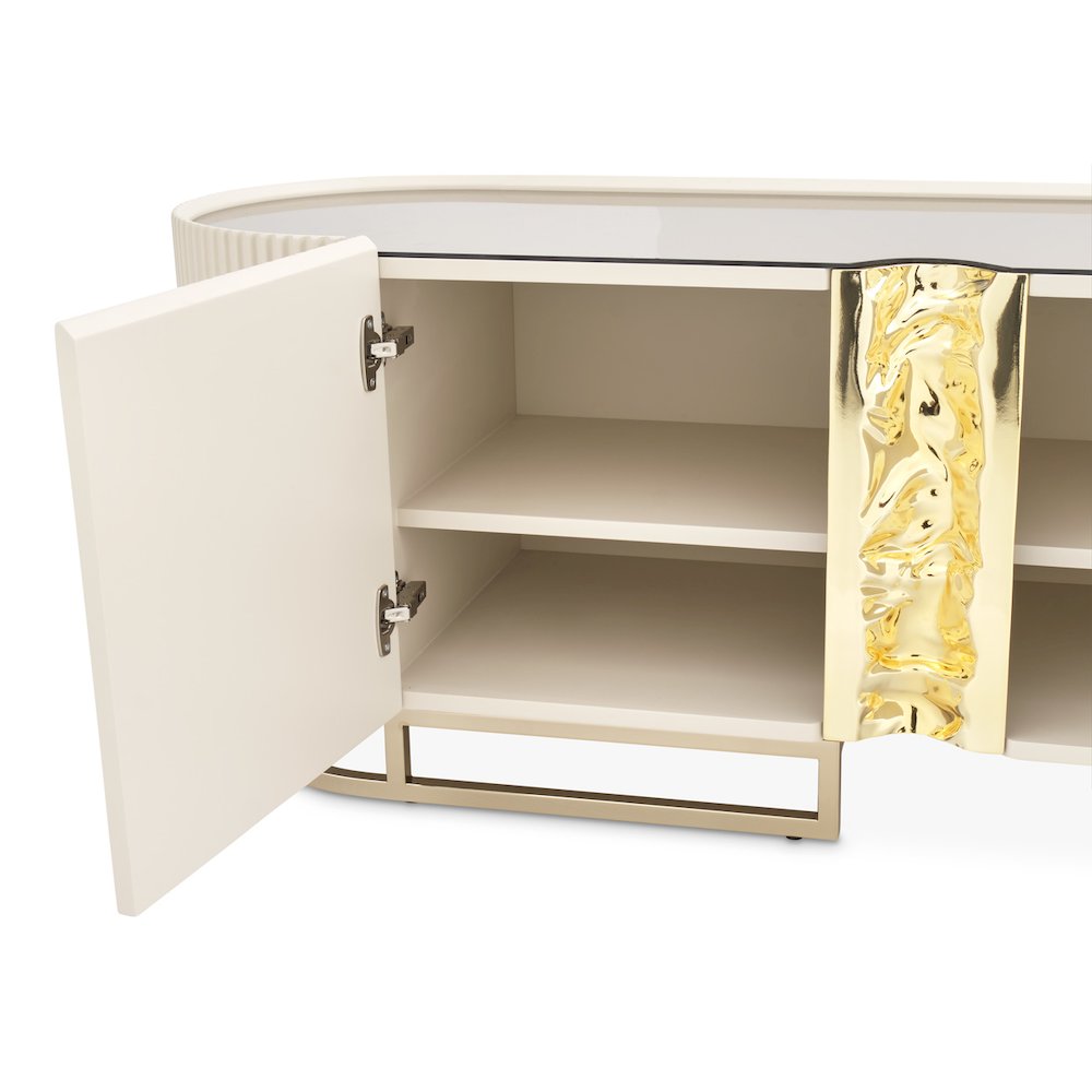 Lisbon Media Cabinet - Silken Matte Cream