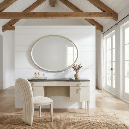 Fantosini Vanity Set with Mirror & Chair - Silver Mist