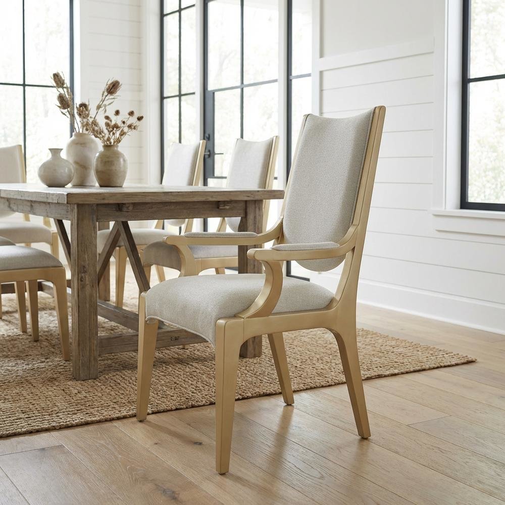Scotts Square Dining Arm Chair - Light Champagne