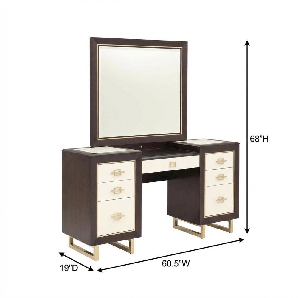 Belmont Place Vanity with Mirror - Espresso