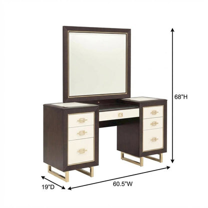 Belmont Place Vanity with Mirror - Espresso