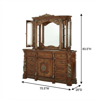 Villa Valencia Dresser with Mirror - Classic Chestnut