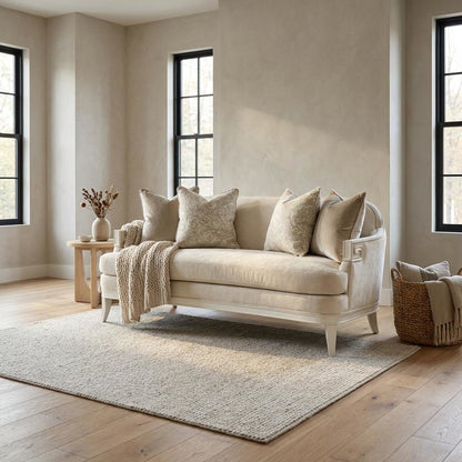 La Marisia Chenille Loveseat - Tranquil/Creamy Pearl
