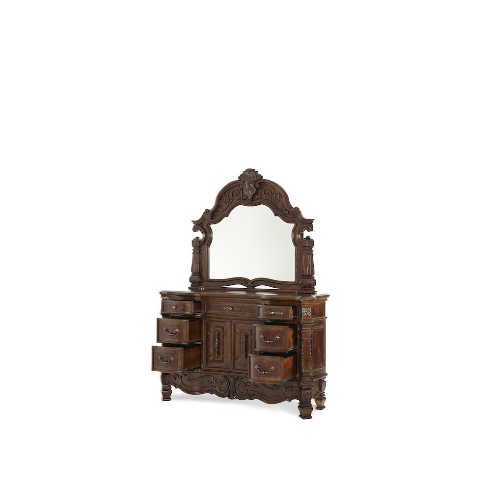 Windsor Court Dresser with Mirror - Vintage Fruitwood