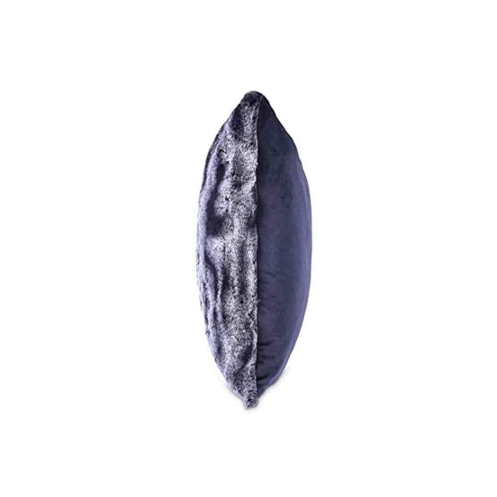 Solo 20" Faux-Fur Throw Pillow, Set of 2 - Marine Navy