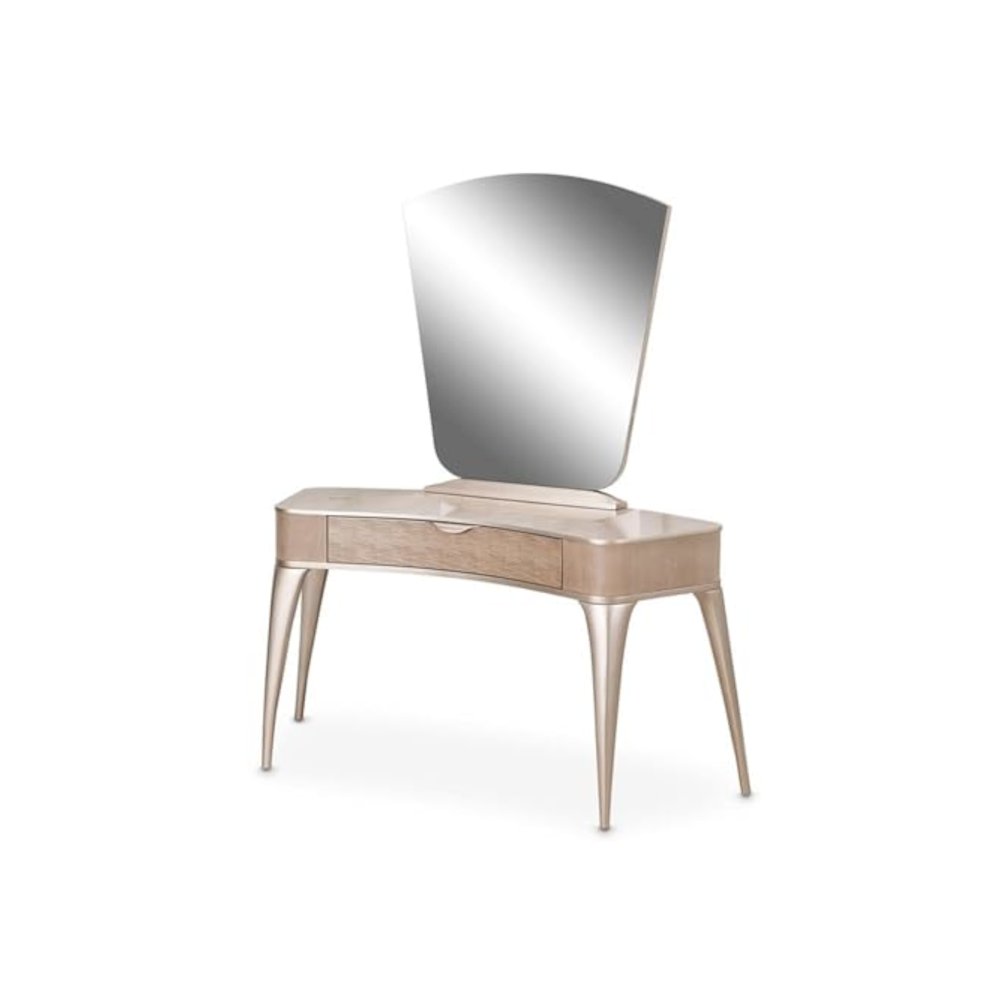 Malibu Crest Vanity Set with Mirror & Chair - Blush
