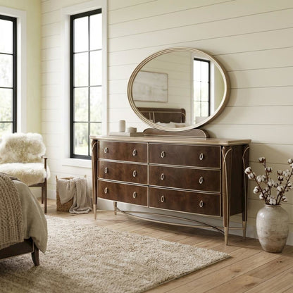Villa Cherie Dresser & Mirror - Hazelnut