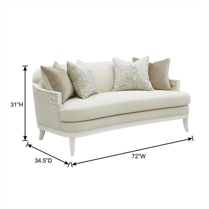 La Marisia Chenille Loveseat - Tranquil/Creamy Pearl