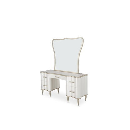 London Place Vanity with Mirror - Creamy Pearl