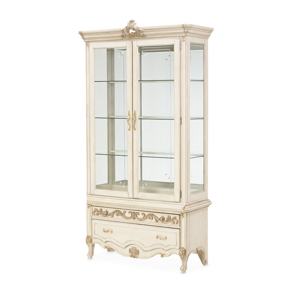 Platine de Royale Curio Display Cabinet - Champagne
