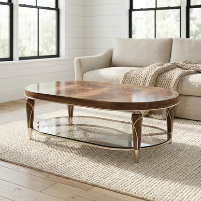 Villa Cherie Oval Cocktail Table - Hazelnut