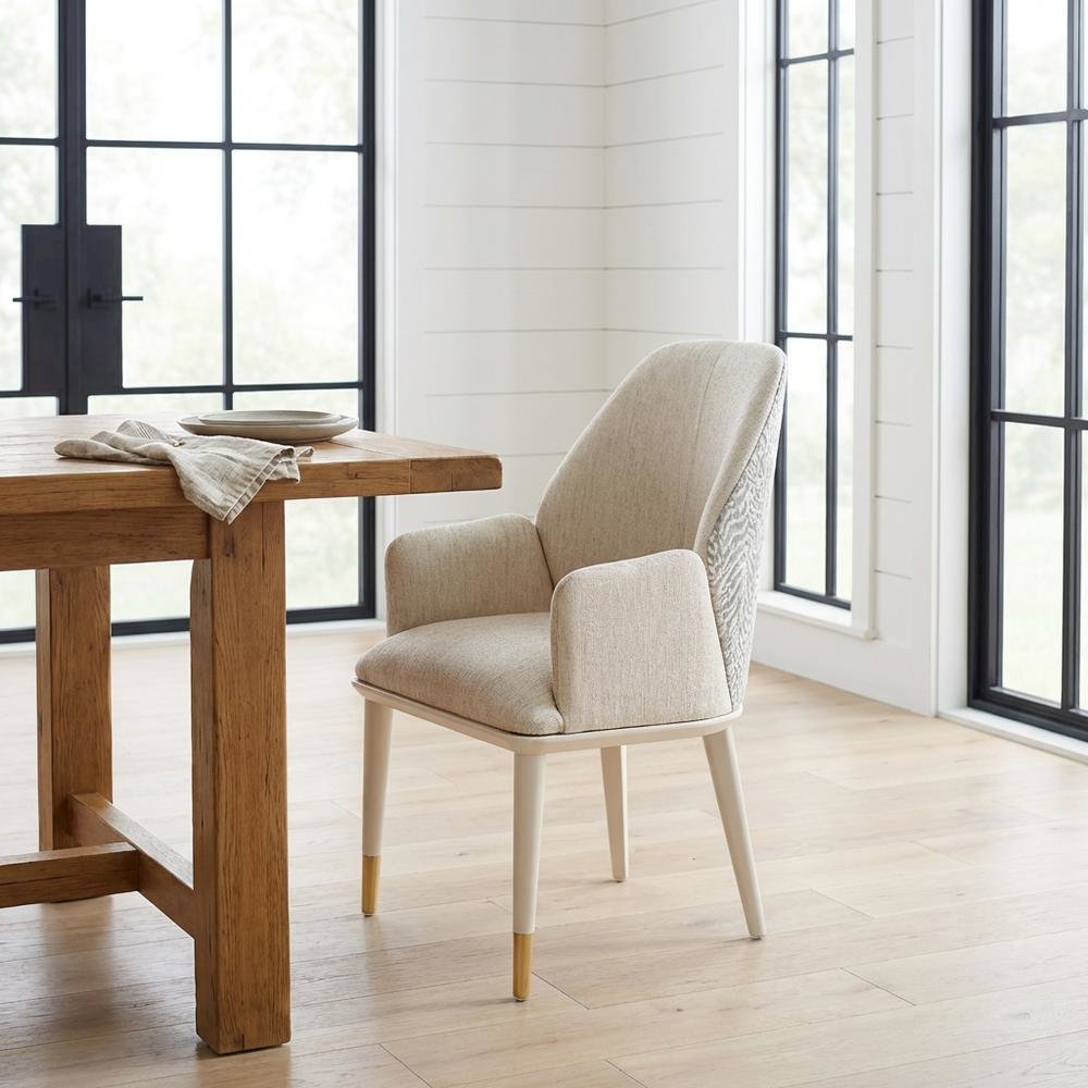 Lisbon Dining Arm Chair - Silken Matte Cream Qty 1