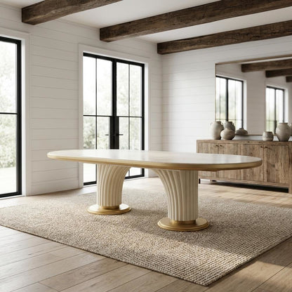 Scotts Square Oval Dining Table - Light Champagne