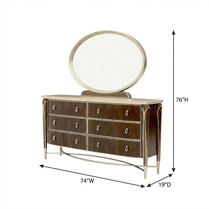 Villa Cherie Dresser & Mirror - Hazelnut