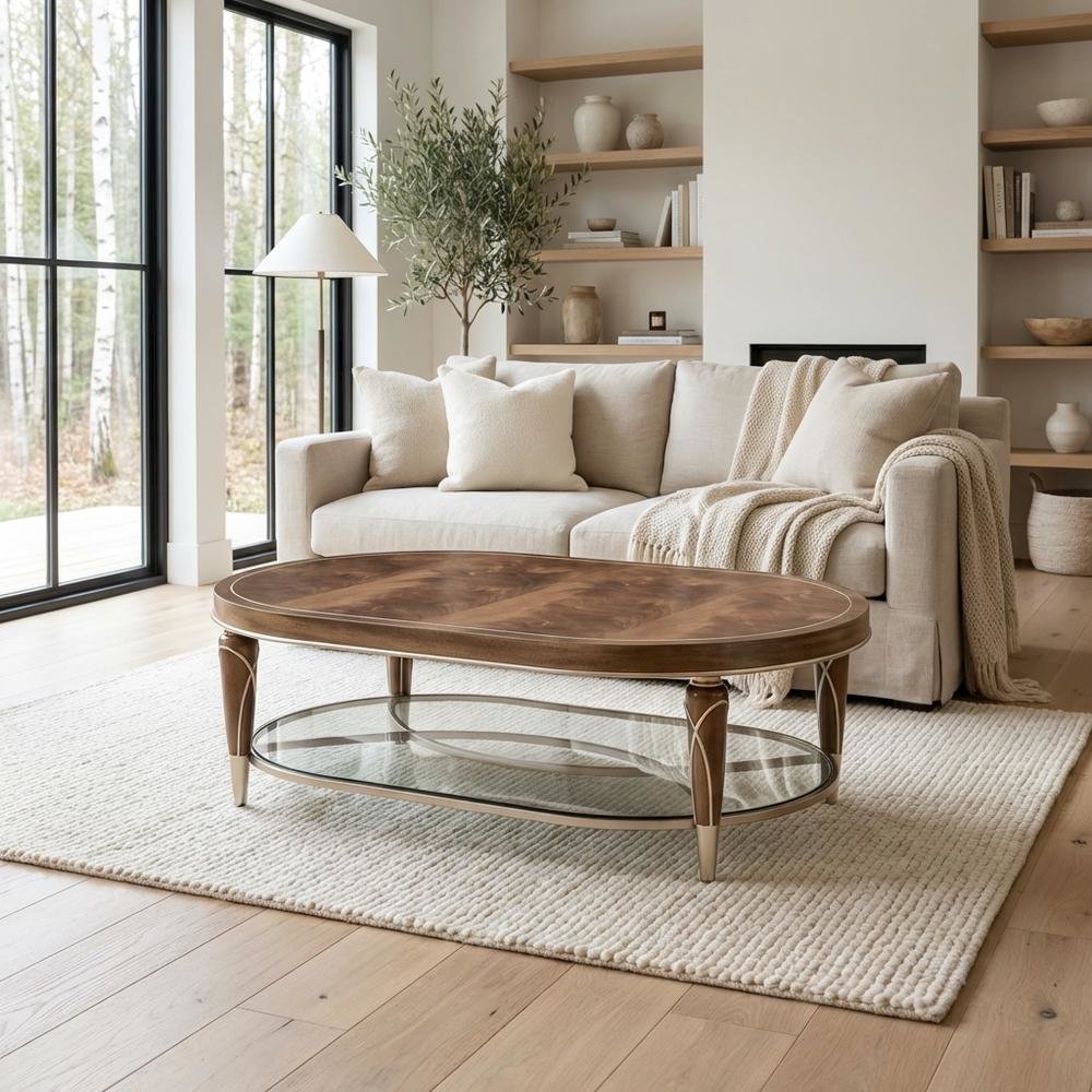 Villa Cherie Oval Cocktail Table - Hazelnut