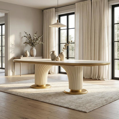 Scotts Square Oval Dining Table - Light Champagne