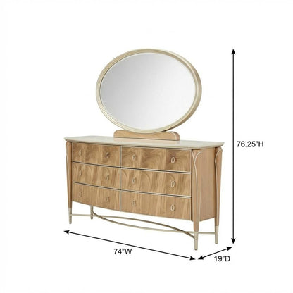 Villa Cherie Dresser and Mirror - Caramel