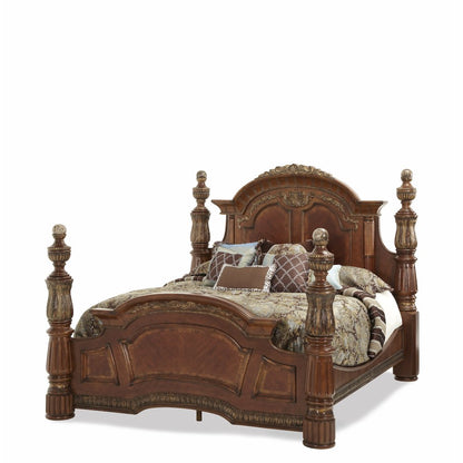 Villa Valencia Cal. King Poster Bed - Classic Chestnut