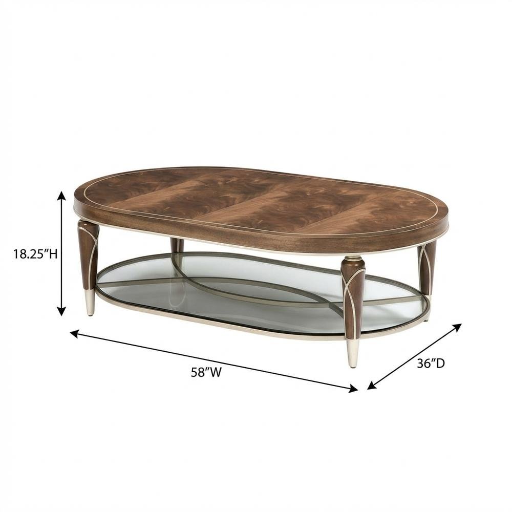 Villa Cherie Oval Cocktail Table - Hazelnut